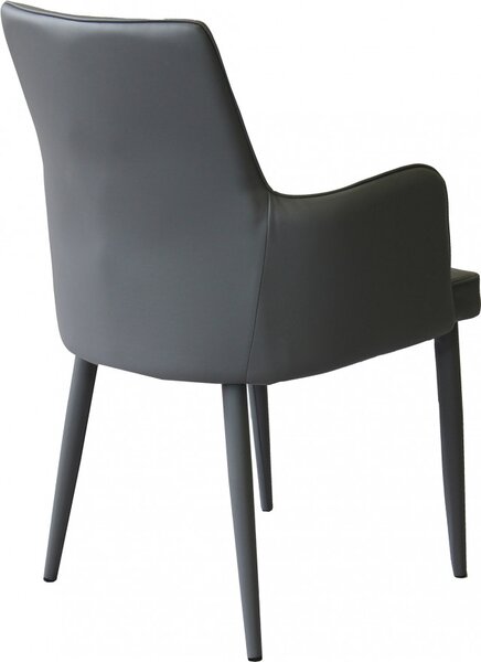 DecHome Poltrona Moderna in Ecopelle Dimensioni 45x49,5x87,5 colore Grigio Scuro - Camille