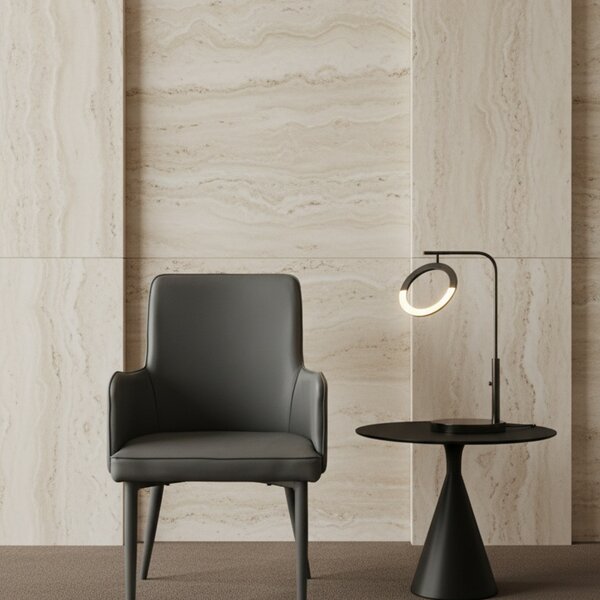 DecHome Poltrona Moderna in Ecopelle Dimensioni 45x49,5x87,5 colore Grigio Scuro - Camille