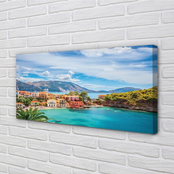 Quadro su tela Costa della Grecia del mare 100x50 cm