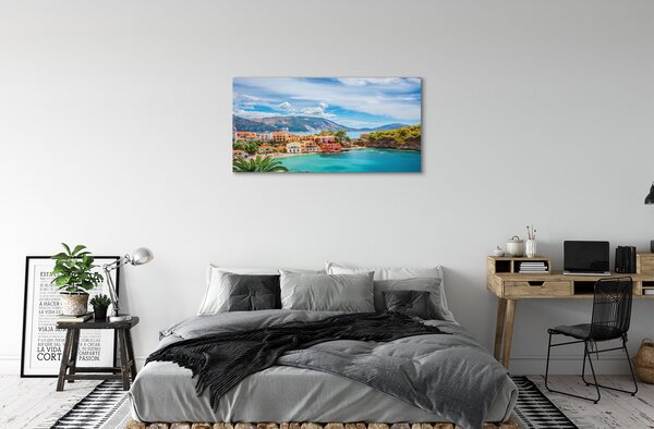 Quadro su tela Costa della Grecia del mare 100x50 cm