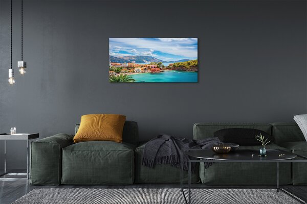 Quadro su tela Costa della Grecia del mare 100x50 cm
