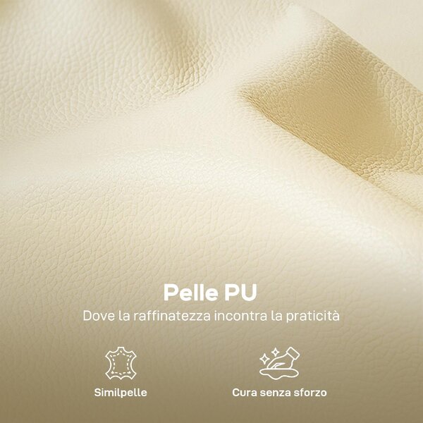 DecHome Poltrona Moderna in Ecopelle Dimensioni 80x81x90 colore Beige