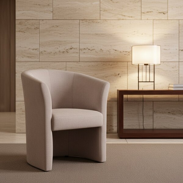 DecHome Poltrona Moderna in Tessuto colore Tortora - Belize N-Enjoy