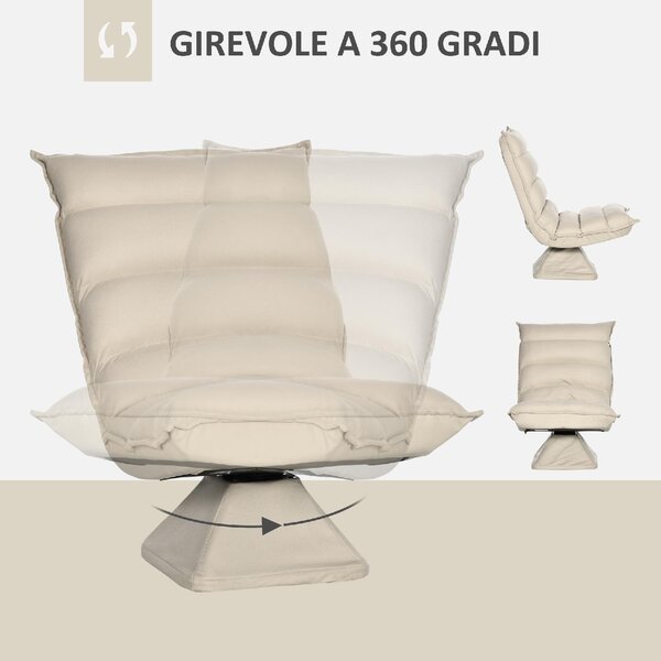 DecHome Poltrona Moderna in Tessuto Dimensioni 62x70x95 colore Beige