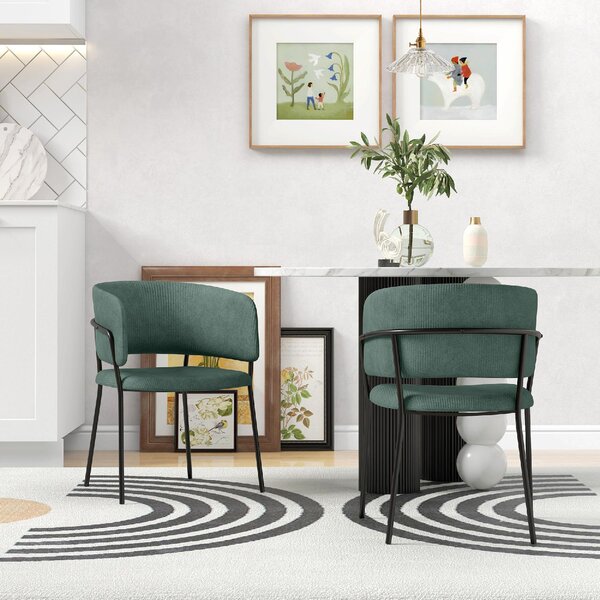 DecHome Poltrona Moderna in Tessuto Dimensioni 57x53x73 Set 2 Poltrone colore Verde