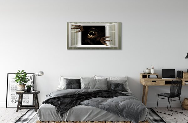 Quadro su tela Una finestra di personaggio terribile 100x50 cm