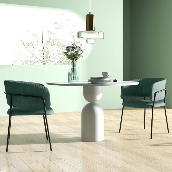 DecHome Poltrona Moderna in Tessuto Dimensioni 57x53x73 Set 2 Poltrone colore Verde