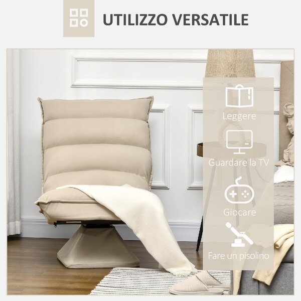 DecHome Poltrona Moderna in Tessuto Dimensioni 62x70x95 colore Beige