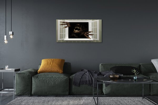 Quadro su tela Una finestra di personaggio terribile 100x50 cm