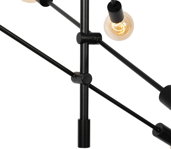 Lampada a sospensione industriale nera a 8 luci - Sydney