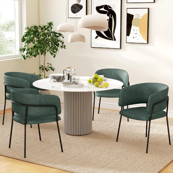 DecHome Poltrona Moderna in Tessuto Dimensioni 57x53x73 Set 2 Poltrone colore Verde