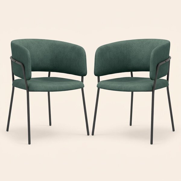 DecHome Poltrona Moderna in Tessuto Dimensioni 57x53x73 Set 2 Poltrone colore Verde