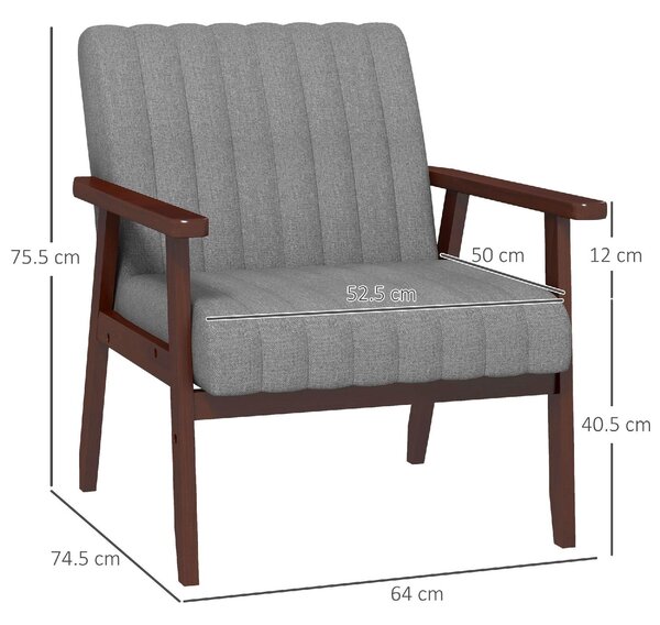 DecHome Poltrona Moderna in Tessuto Dimensioni 64x74,5x75,5 colore Grigio
