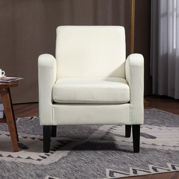 DecHome Poltrona Moderna in Tessuto Dimensioni 66x72x74 colore Crema
