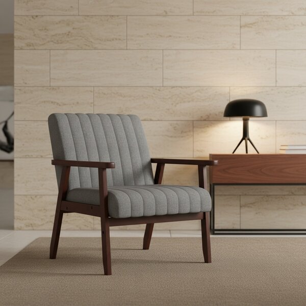 DecHome Poltrona Moderna in Tessuto Dimensioni 64x74,5x75,5 colore Grigio