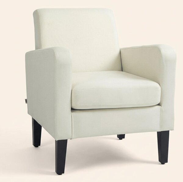 DecHome Poltrona Moderna in Tessuto Dimensioni 66x72x74 colore Crema