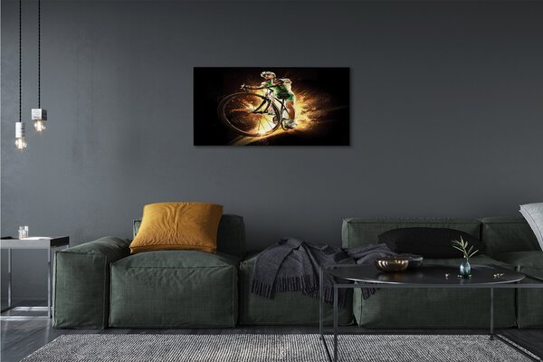 Quadro su tela Bike di sfondo nero 100x50 cm