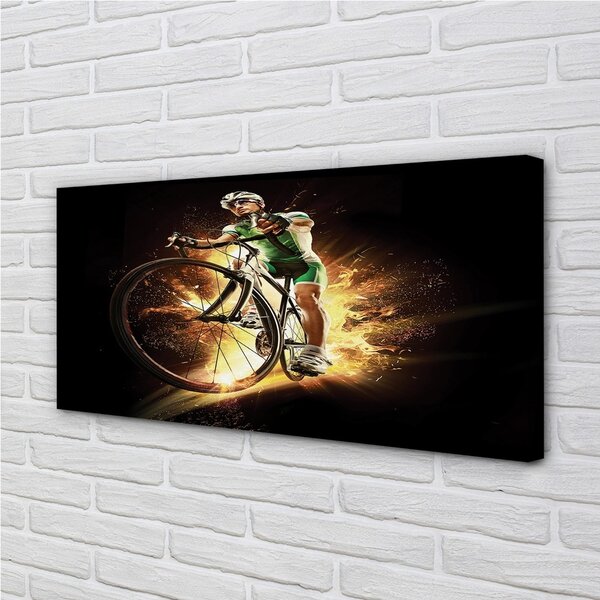 Quadro su tela Bike di sfondo nero 100x50 cm