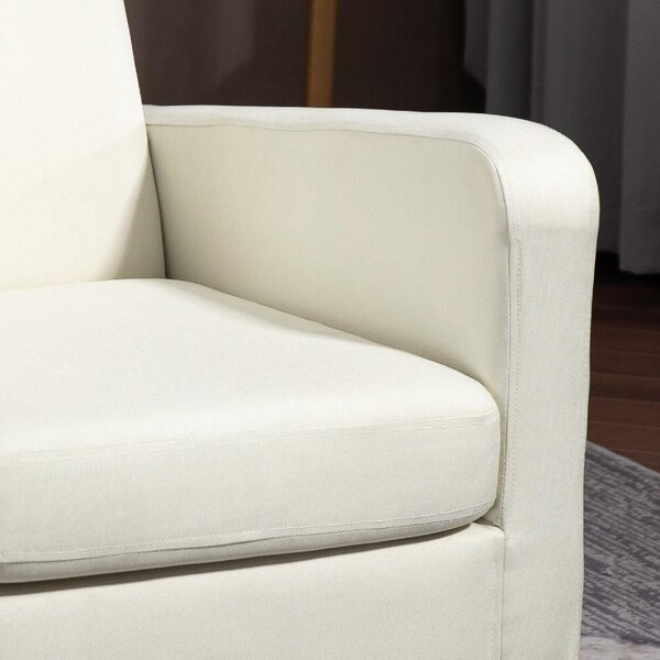 DecHome Poltrona Moderna in Tessuto Dimensioni 66x72x74 colore Crema