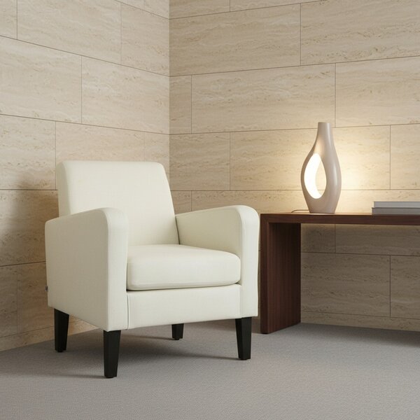 DecHome Poltrona Moderna in Tessuto Dimensioni 66x72x74 colore Crema