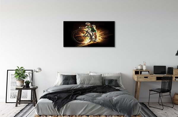 Quadro su tela Bike di sfondo nero 100x50 cm