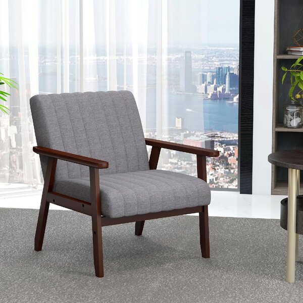 DecHome Poltrona Moderna in Tessuto Dimensioni 64x74,5x75,5 colore Grigio