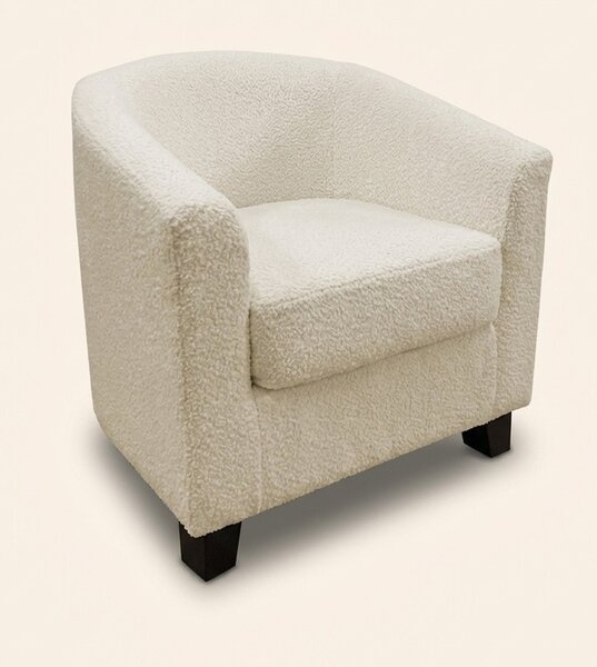 DecHome Poltrona Moderna in Tessuto Dimensioni 70x63x59 colore Panna - Maja