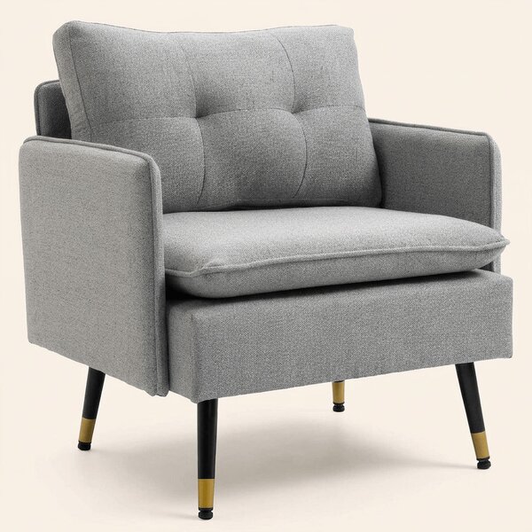 DecHome Poltrona Moderna in Tessuto Dimensioni 76x68x80 colore Grigio