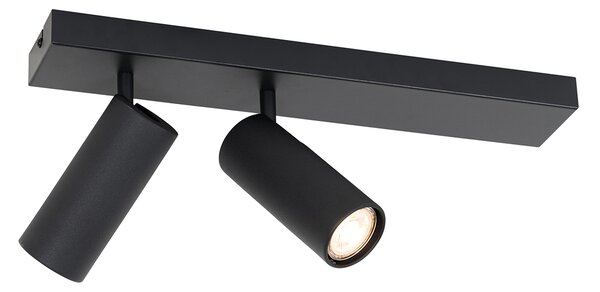 Faretto da soffitto smart nero 2 luci regolabile incl. 2 Wifi GU10 50mm - Renna