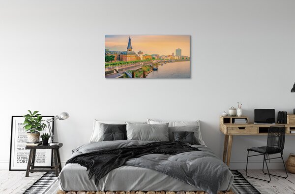 Stampa quadro su tela Germania Sunrise River 100x50 cm