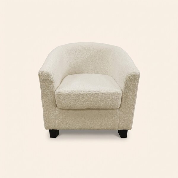 DecHome Poltrona Moderna in Tessuto Dimensioni 70x63x59 colore Panna - Maja