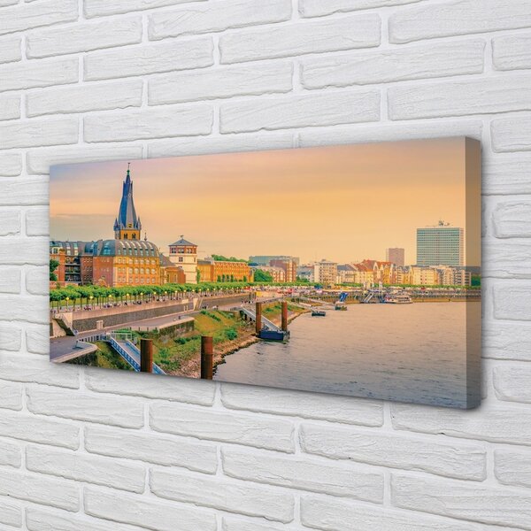 Stampa quadro su tela Germania Sunrise River 100x50 cm