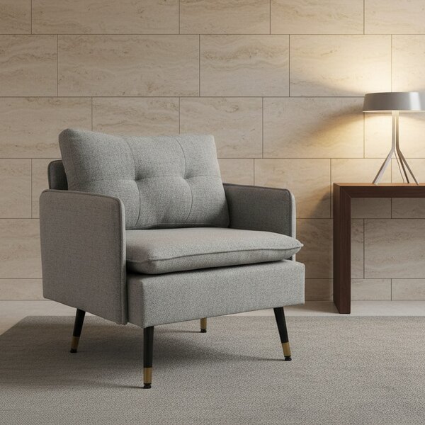 DecHome Poltrona Moderna in Tessuto Dimensioni 76x68x80 colore Grigio