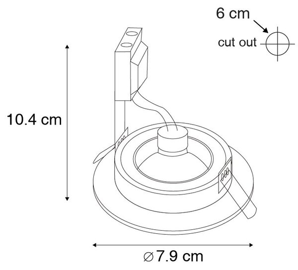 Set di 6 faretti da incasso moderni oro rotondi IP44 - Xena