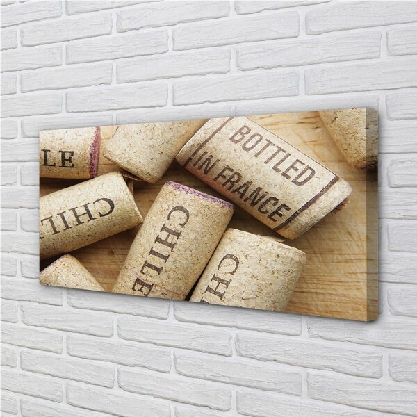 Quadro su tela Bottiglie di vino ingorghi 100x50 cm