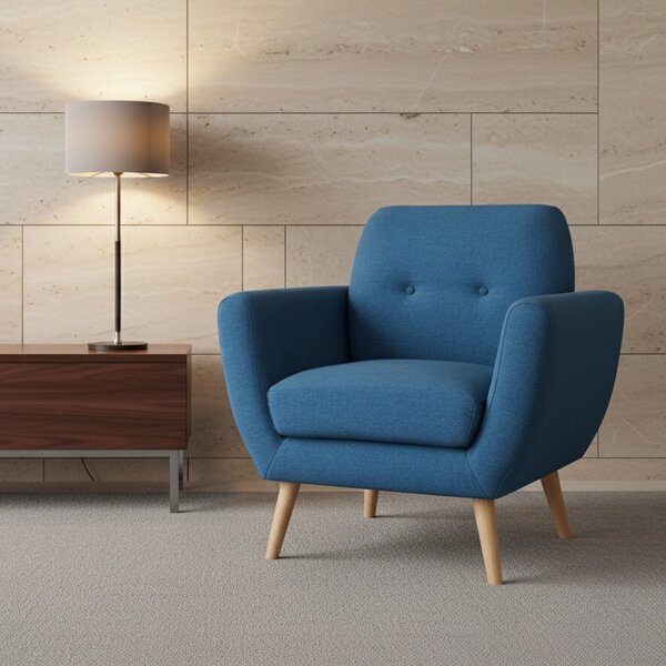 DecHome Poltrona Moderna in Tessuto Dimensioni 84x79x86 colore Blu - Canberra
