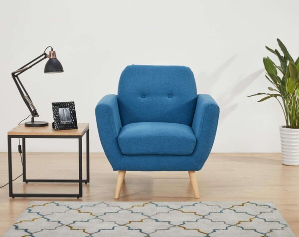 DecHome Poltrona Moderna in Tessuto Dimensioni 84x79x86 colore Blu - Canberra