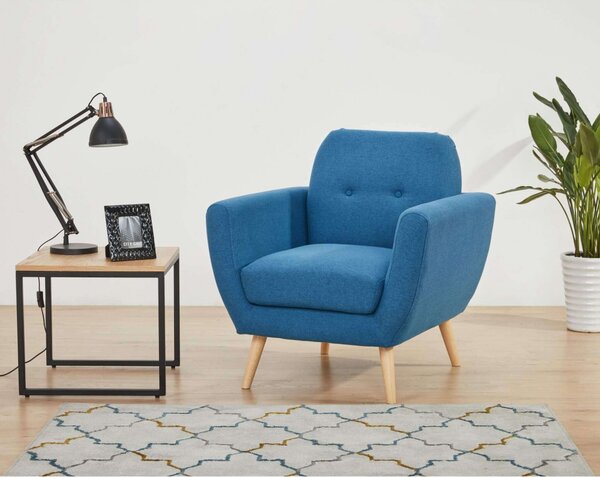 DecHome Poltrona Moderna in Tessuto Dimensioni 84x79x86 colore Blu - Canberra