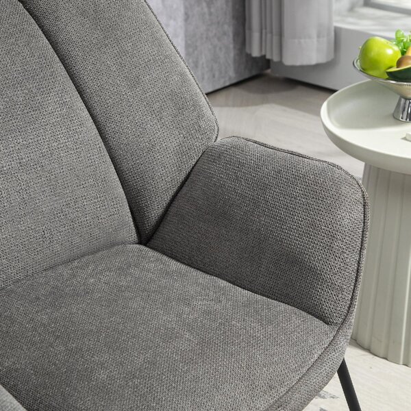 DecHome Poltrona Moderna in Tessuto effetto Lino Dimensioni 71,5x67x79 colore Grigio