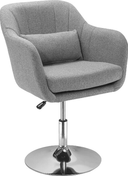 DecHome Poltrona Moderna in Tessuto effetto Lino Dimensioni 60x60x79-91 cm Altezza Regolabile colore Grigio