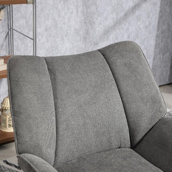 DecHome Poltrona Moderna in Tessuto effetto Lino Dimensioni 71,5x67x79 colore Grigio