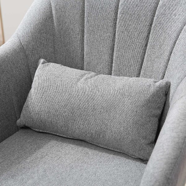 DecHome Poltrona Moderna in Tessuto effetto Lino Dimensioni 60x60x79-91 cm Altezza Regolabile colore Grigio