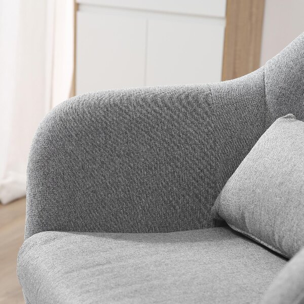 DecHome Poltrona Moderna in Tessuto effetto Lino Dimensioni 60x60x79-91 cm Altezza Regolabile colore Grigio