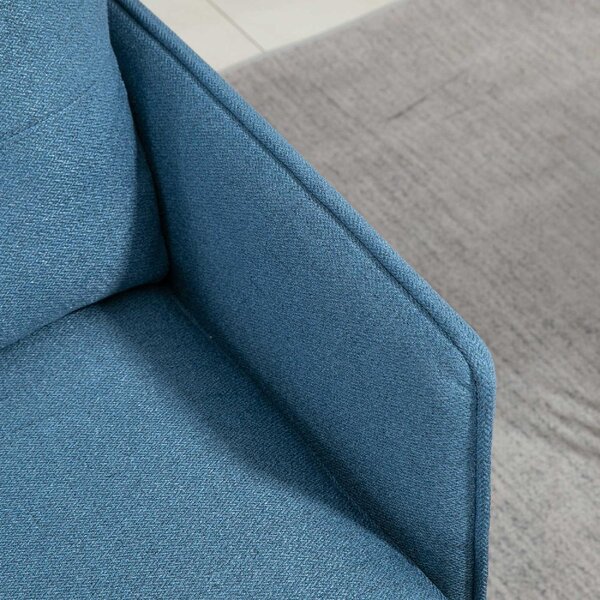 DecHome Poltrona Moderna in Tessuto effetto Lino Dimensioni 76x68x80 colore Blu