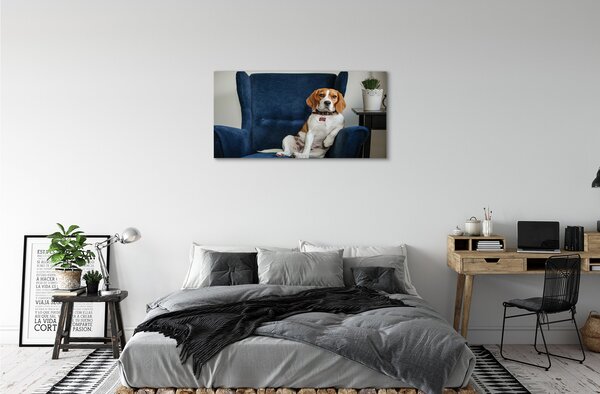 Quadro su tela Cane sedentario 100x50 cm