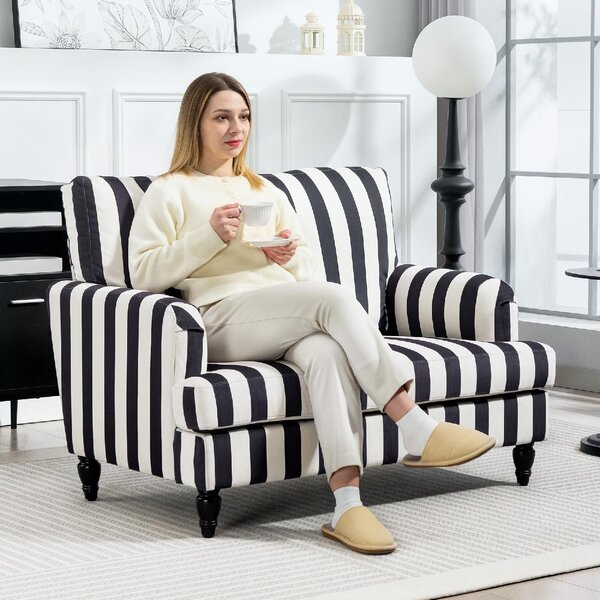 DecHome Poltrona Moderna in Velluto Dimensioni 115x82x82 colore Nero/Bianco