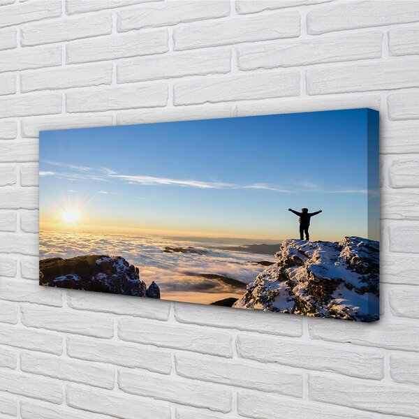 Quadro su tela Montagne Man Cloud East 100x50 cm