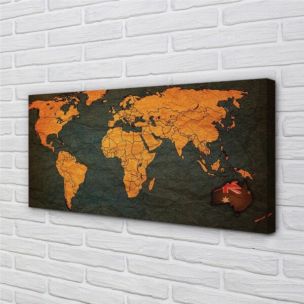 Quadro su tela Mappa dorata 100x50 cm