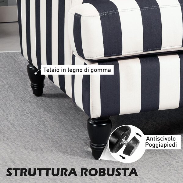 DecHome Poltrona Moderna in Velluto Dimensioni 115x82x82 colore Nero/Bianco