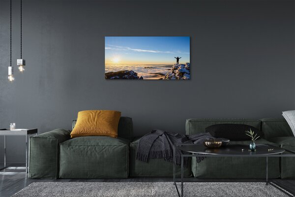 Quadro su tela Montagne Man Cloud East 100x50 cm